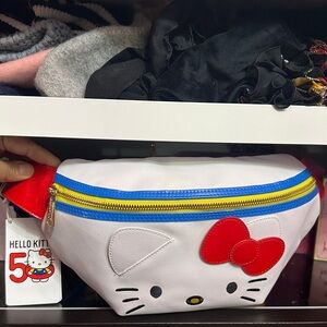 NWT Sanrio Loungefly Hello Kitty White and Red limited edition belt Bag.